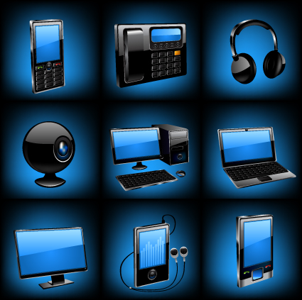 Different Blue icons Appliances design vector 03 icons icon blue appliances   