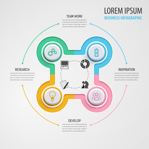 Circular business infographics creative vectors template 17 template infographic creative circular business   