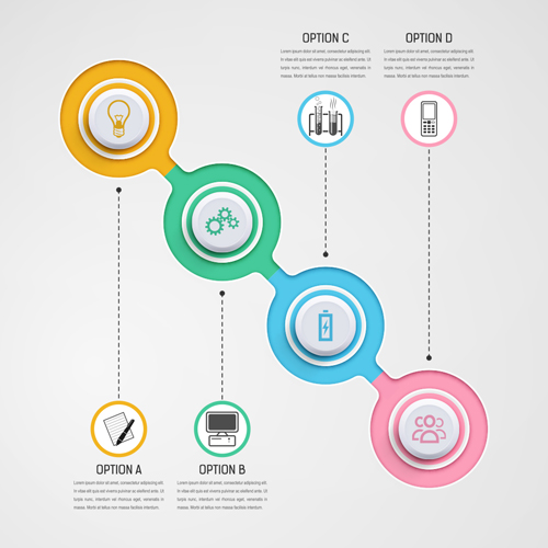 Circular business infographics creative vectors template 15 template infographic creative circular business   