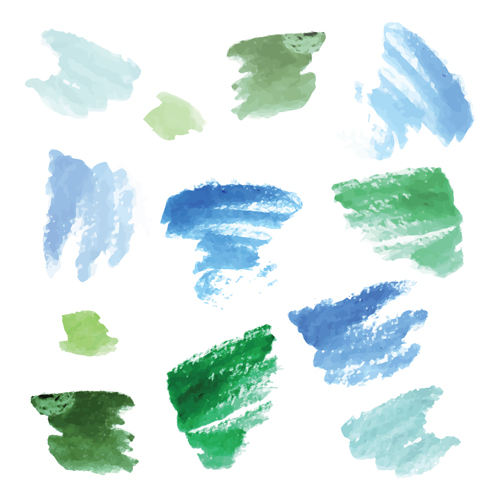 Colorful watercolor ink brushes vector 02 watercolor ink colorful brushes   