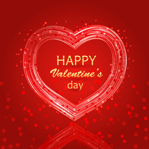 Heart valentines day card with halation background vector valentines heart halation day card background   