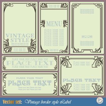 Vintage border style design vector 02 vintage border   