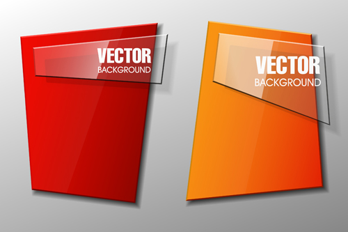 Colorful shape with glass banners vector set 15 Shape glass colorful banners   