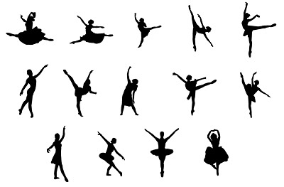 Ballet of action peoples cut vector vector silhouette EPS format characters ballet   