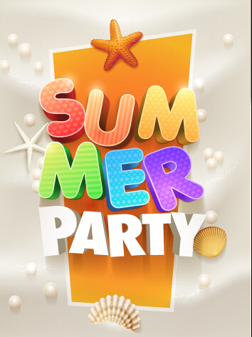 Creative summer party poster design vecor 01 summer poster design poster creative   