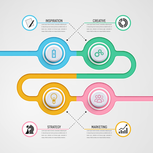 Circular business infographics creative vectors template 16   