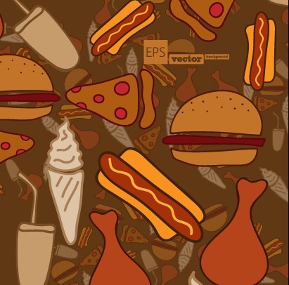 Cartoon food pattern design vector 03 pattern food cartoon   