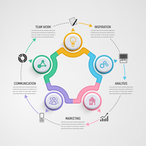 Circular business infographics creative vectors template 05 template infographic creative circular business   