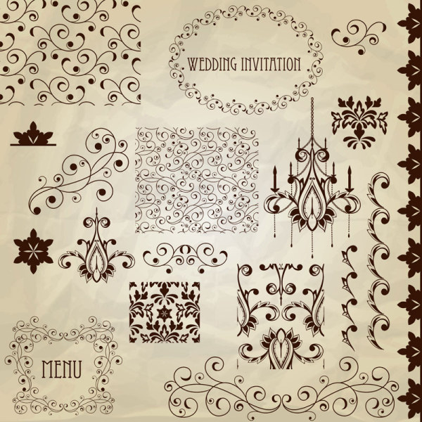 Vintage floral accessories and Borders vector 05 vintage borders border accessories   