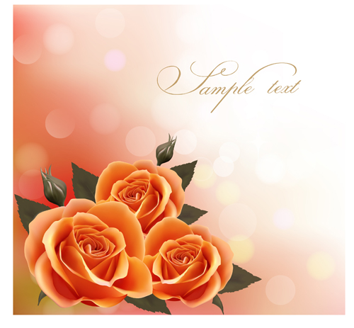 Realistic flower design background art vector 04 realistic flower background   