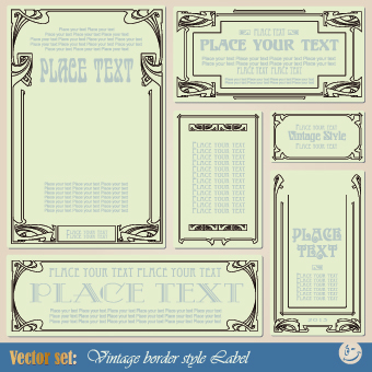 Vintage border style design vector 03 vintage style border   