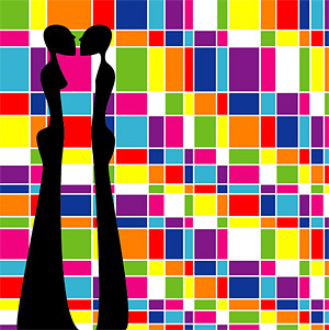 Abstract couple people vector Vector people silhouette lovers colorful color background   