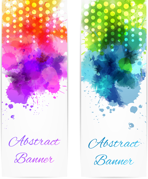 Abstract banners with watercolor vector 03 watercolor banners banner abstract   