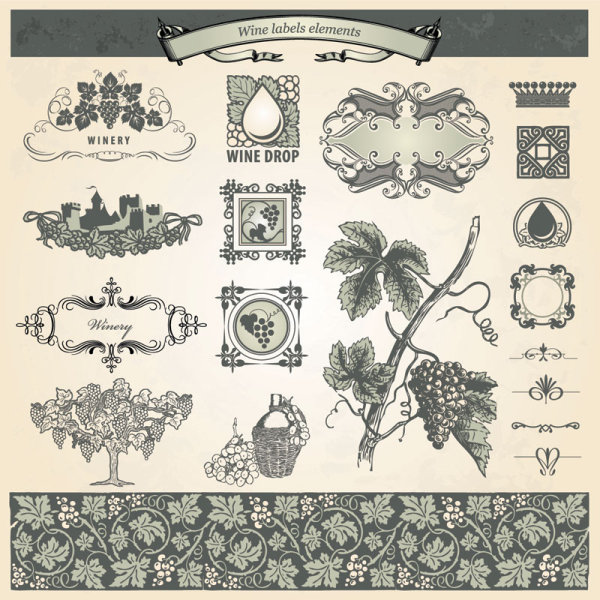 Vintage Pattern labels vector set 05 vintage pattern labels label   