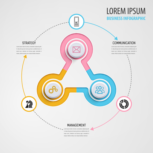 Circular business infographics creative vectors template 18 template infographic creative circular business   