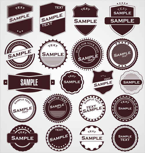 Round labels vintage styles vector 01 Vintage Style styles round labels   