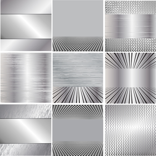 Various metal style background set vector 04 Various metal style metal background   