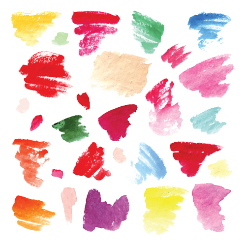 Colorful watercolor ink brushes vector 03 watercolor colorful brushes   