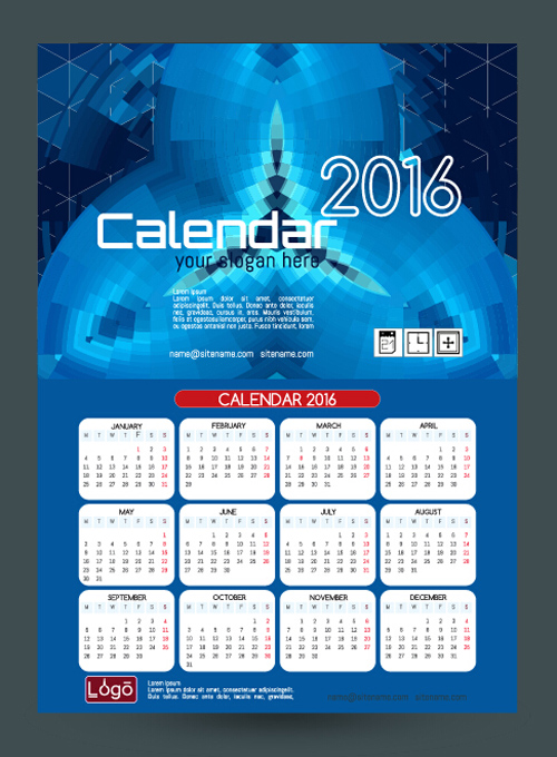 2016 technology calendar template vector 29 template technology calendar 2016   
