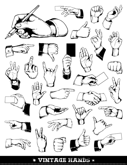 Different hand gesture vector set 05 hands hand gesture different   