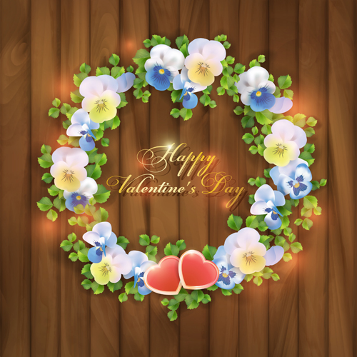 Beautiful garland valentine vector background Vector Background Valentine Garland beautiful background   