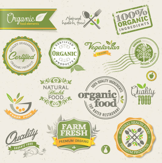 Set of organic food labels vector 01 organic labels label food label   