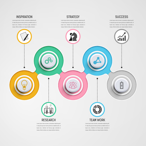 Circular business infographics creative vectors template 06 template infographic creative circular business   