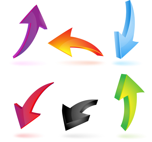 Various colorful arrows vector graphics 01 Various colorful arrows   