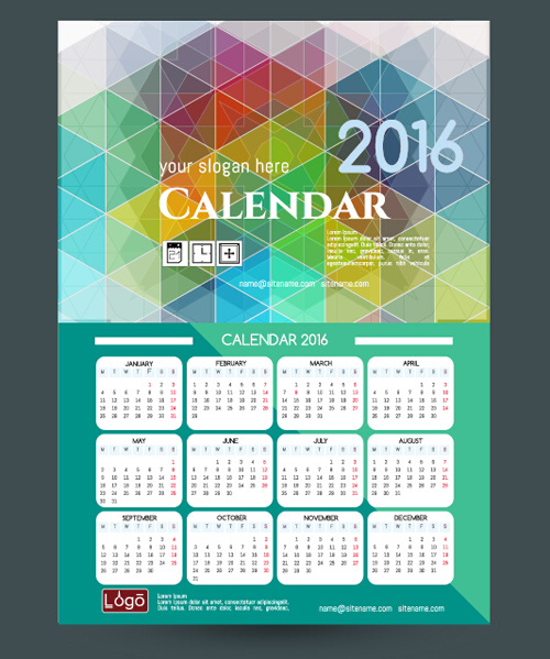 2016 technology calendar template vector 19 template technology calendar 2016   