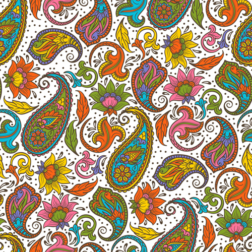 Indian paisley seamless pattern vector material 01 seamless pattern paisley indian   