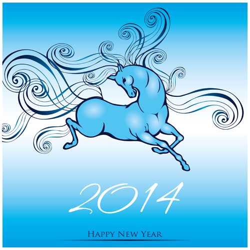 2014 Year of the horse cute design vector 03 year horse cute 2014   