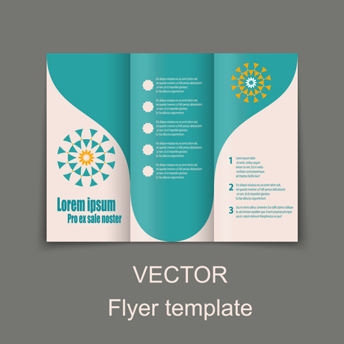 Fold flyer with brochure vector template set 01 template fold flyer brochure   