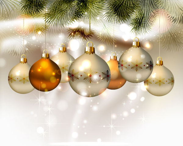 Shiny Ball with Christmas background vector graphics 01 Shiny Ball shiny christmas   