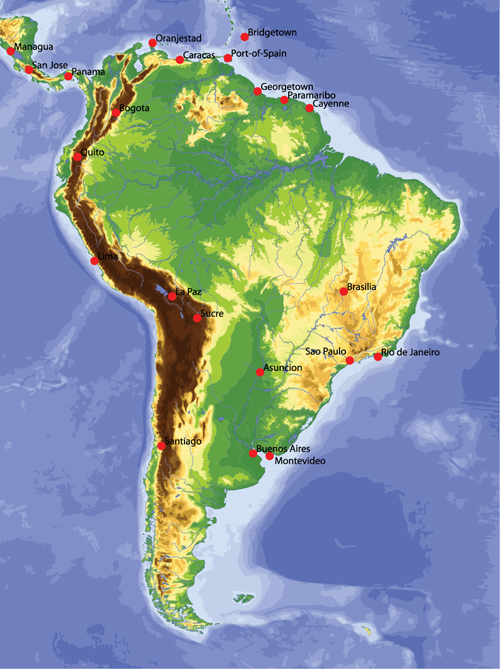 Vivid South America map design vector material 04 south material America   