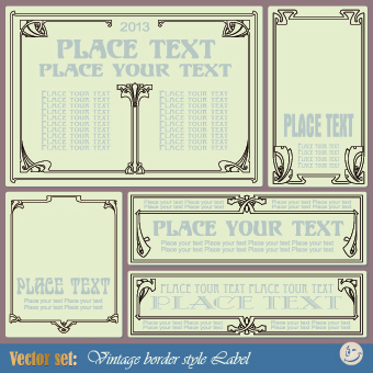 Vintage border style design vector 01 vintage border   