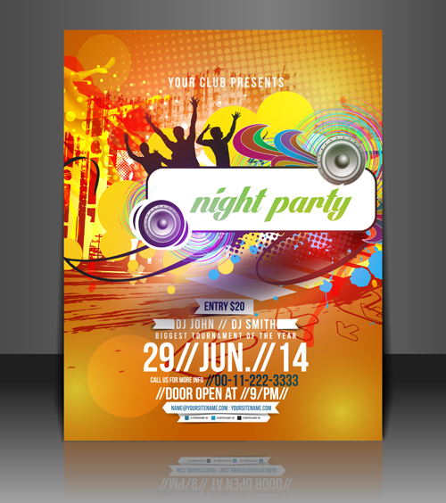 Abstract Summer Party Flyers design vector 05 summer party abstract   