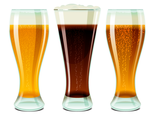 Glass cups with beer vector graphics 01 glass cup cups beer   