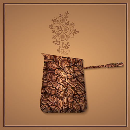 Art Pattern with coffee card vector 04 coffee card Art Pattern   