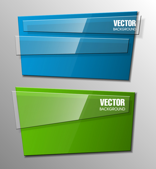 Colorful shape with glass banners vector set 12 Shape glass colorful banners   