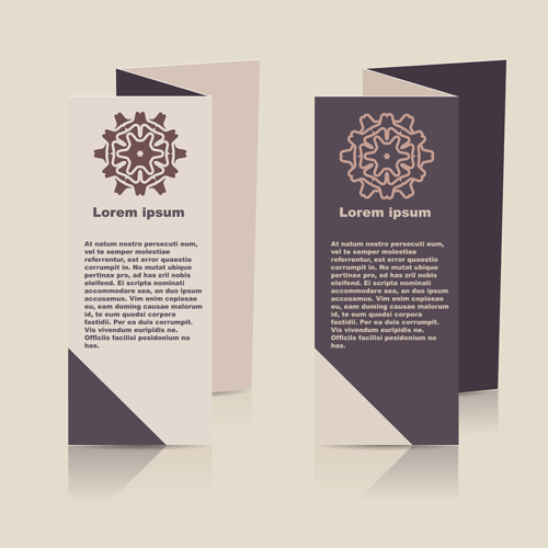 Fold flyer with brochure vector template set 11 template fold flyer brochure   