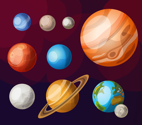 Solar system planets vector material 01 system solar planets material   