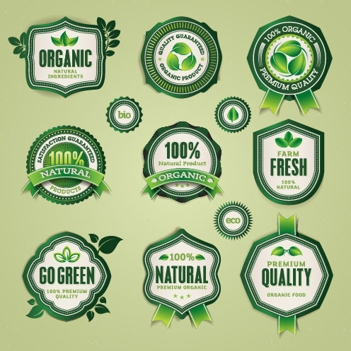 Set of organic food labels vector 03 organic labels label food label   