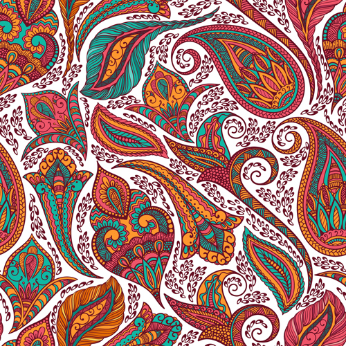 Indian paisley seamless pattern vector material 02 seamless pattern paisley indian   