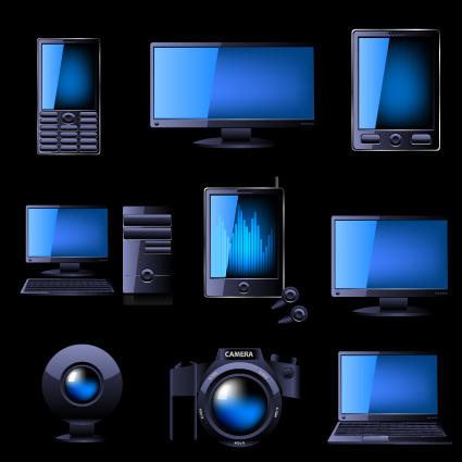 Different Blue icons Appliances design vector 01 icons icon blue appliances   