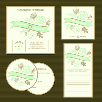 Wedding invitation with dvd kit design vector 01 wedding invitation DVD   