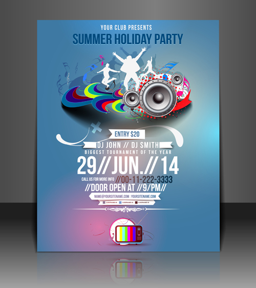 Abstract Summer Party Flyers design vector 03 summer party abstract   