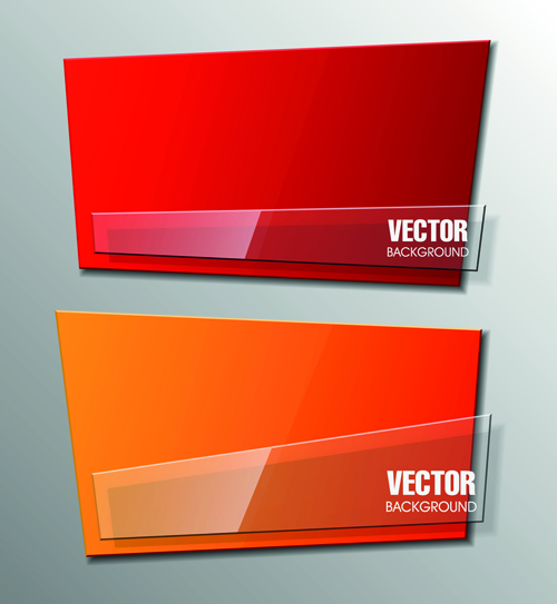 Shiny glass with origami banner vector 04 shiny origami glass banner   