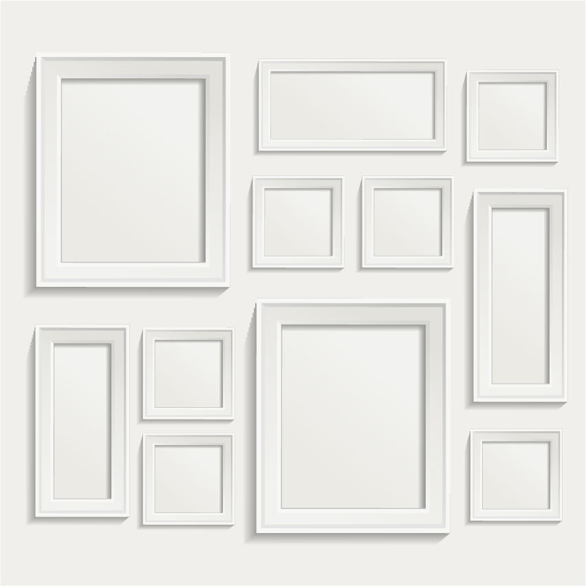 White photo frame set 01 vector white photo frame frame   