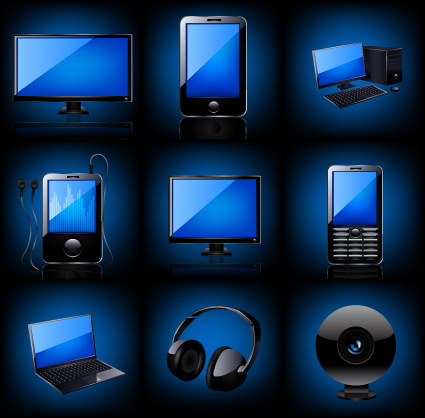 Different Blue icons Appliances design vector 02 icons icon blue appliances   
