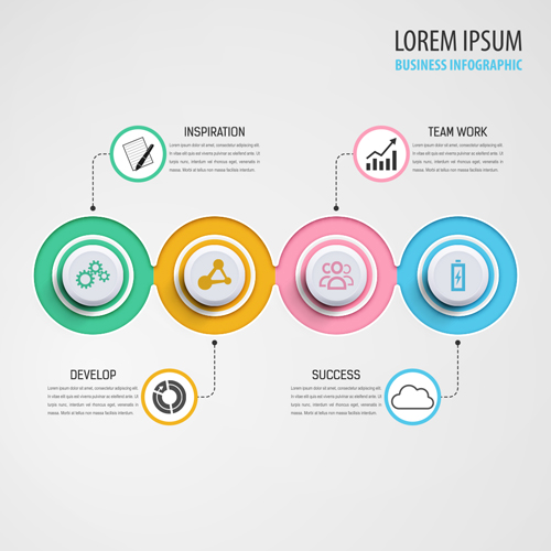 Circular business infographics creative vectors template 13 template infographic creative circular business   